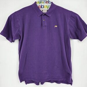 Perlis Shirt Mens 2XL Polo Short Sleeve Purple Crawfish Logo Casual Preppy‎